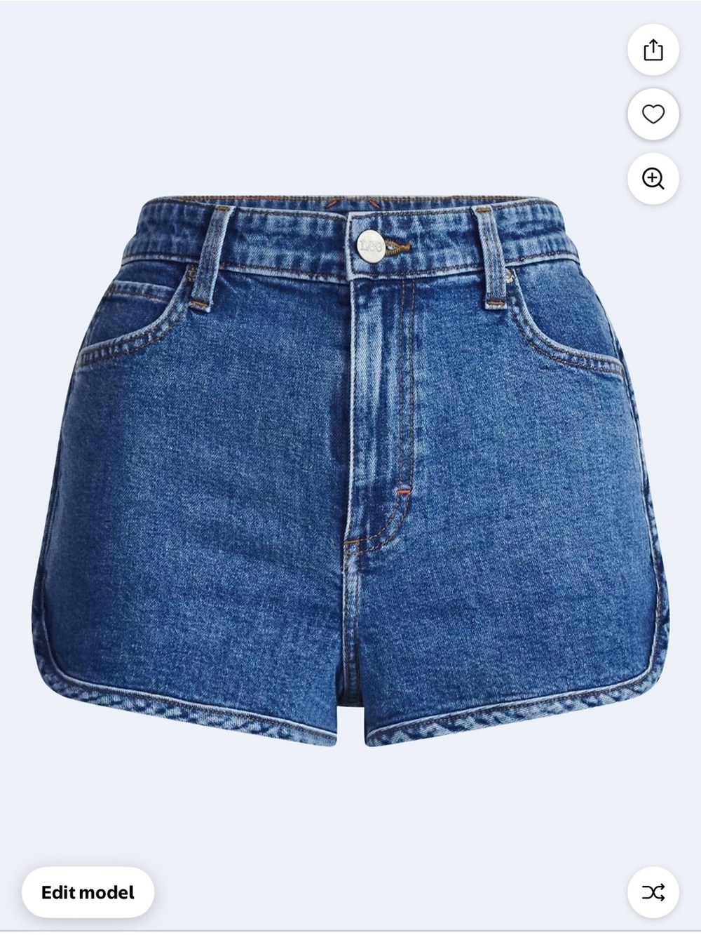Lee Women's Dark Blue High-Rise Denim Shorts